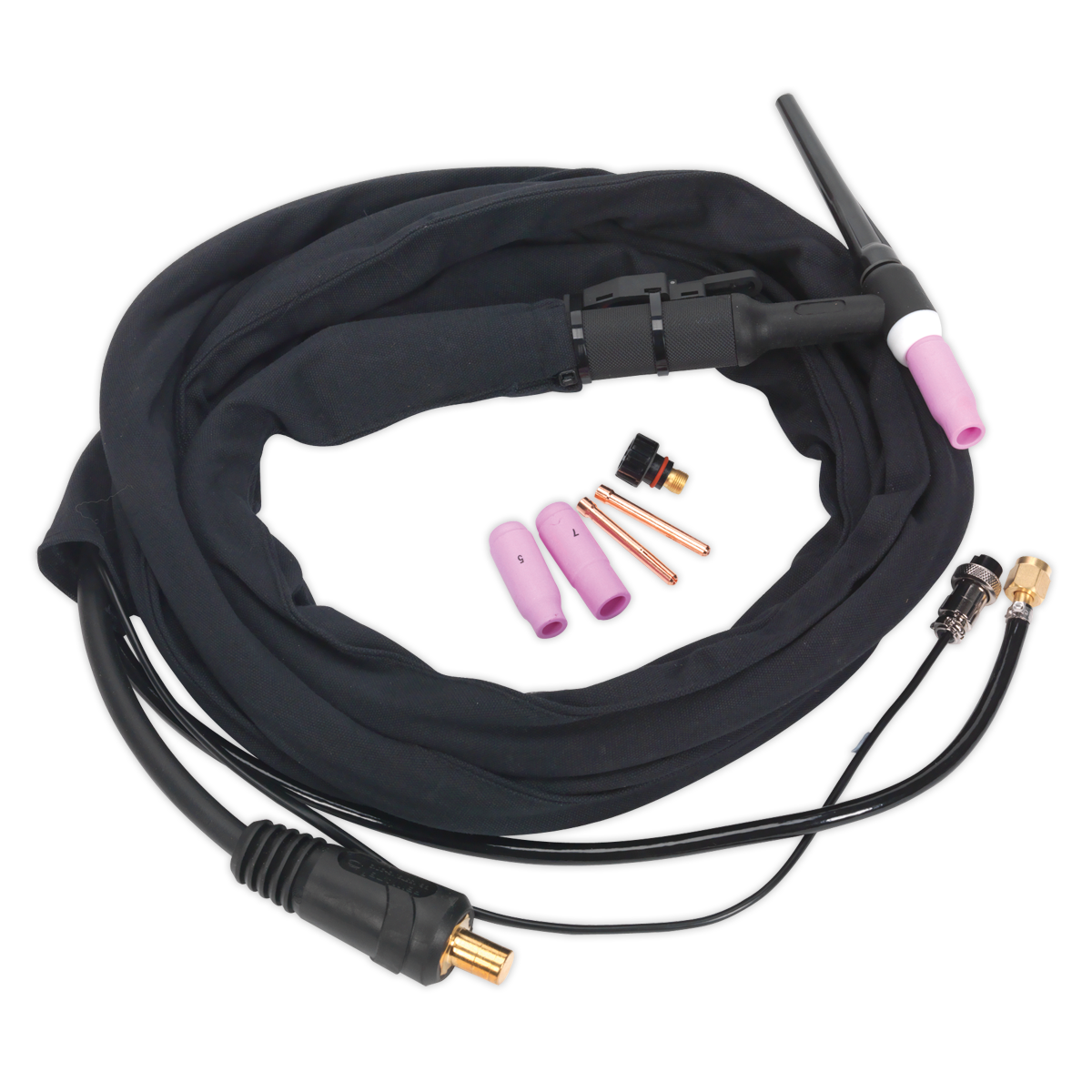 Sealey Inverter TIG Welding Torch 25mm² With Push Button 2-Pin Connector TIG12S