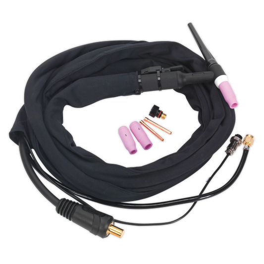 Sealey Inverter TIG Welding Torch 25mm² With Push Button 2-Pin Connector TIG12S