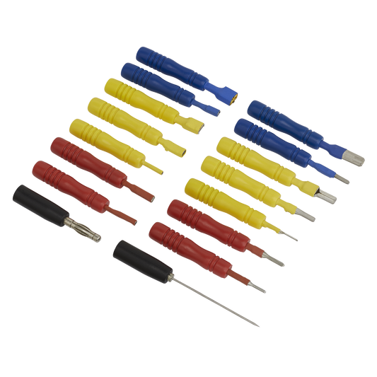 Sealey Test Lead Connector Set For Automotive Use Multicolour 16 Pieces TLCS01