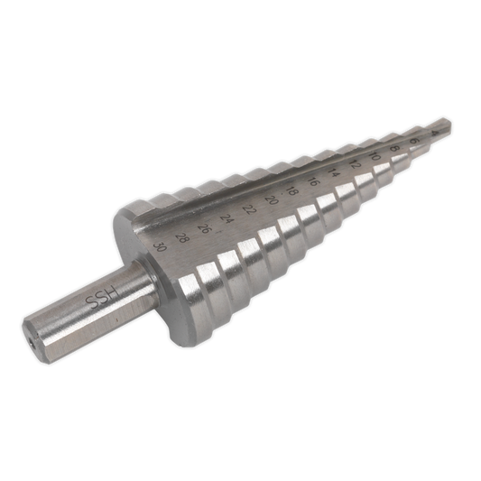 Sealey HSS 4341 Step Drill Bit 4-30mm Double Straight Flutes 4-30mm AK4745