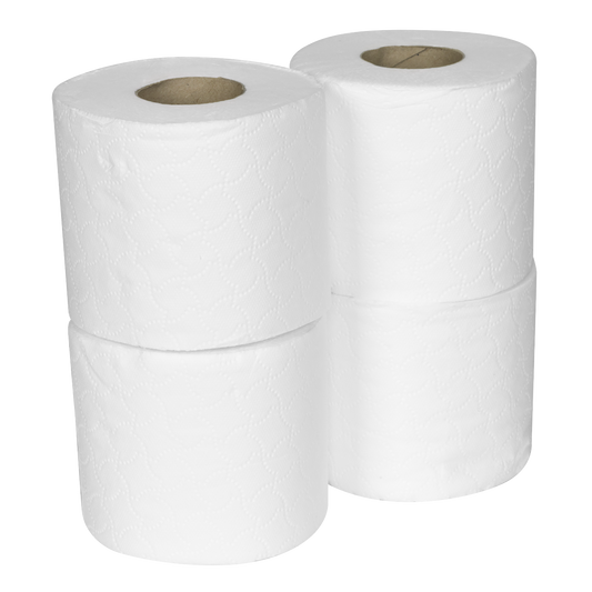Sealey Plain White 40 Toilet Rolls Embossed 2 Ply Pack of 4 x 10 Pieces TOL40