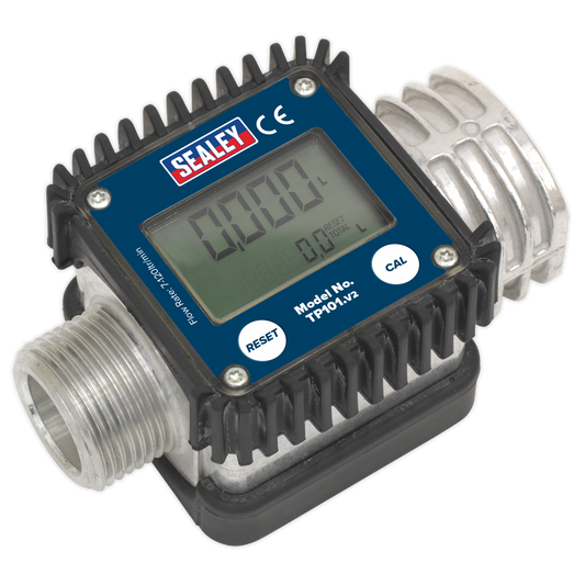 Sealey Digital Flow Meter With Robust Rubber Housing 4-Digit LCD Display TP101