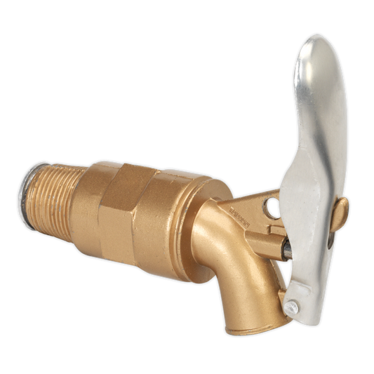 Sealey Water Butt Drum Tap 3/4" BSP Thread Auto Release Brass Alloy Body TP123