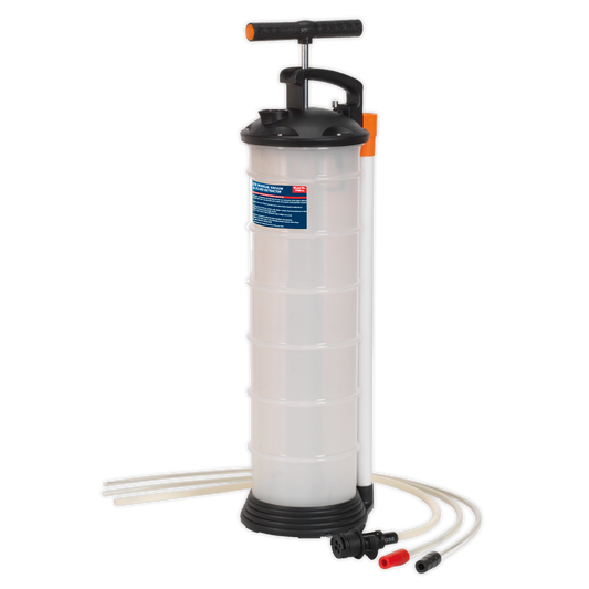 Sealey Vacuum Oil & Fluid Extractor Manual Internal Float Valve 6.5 Litres TP69