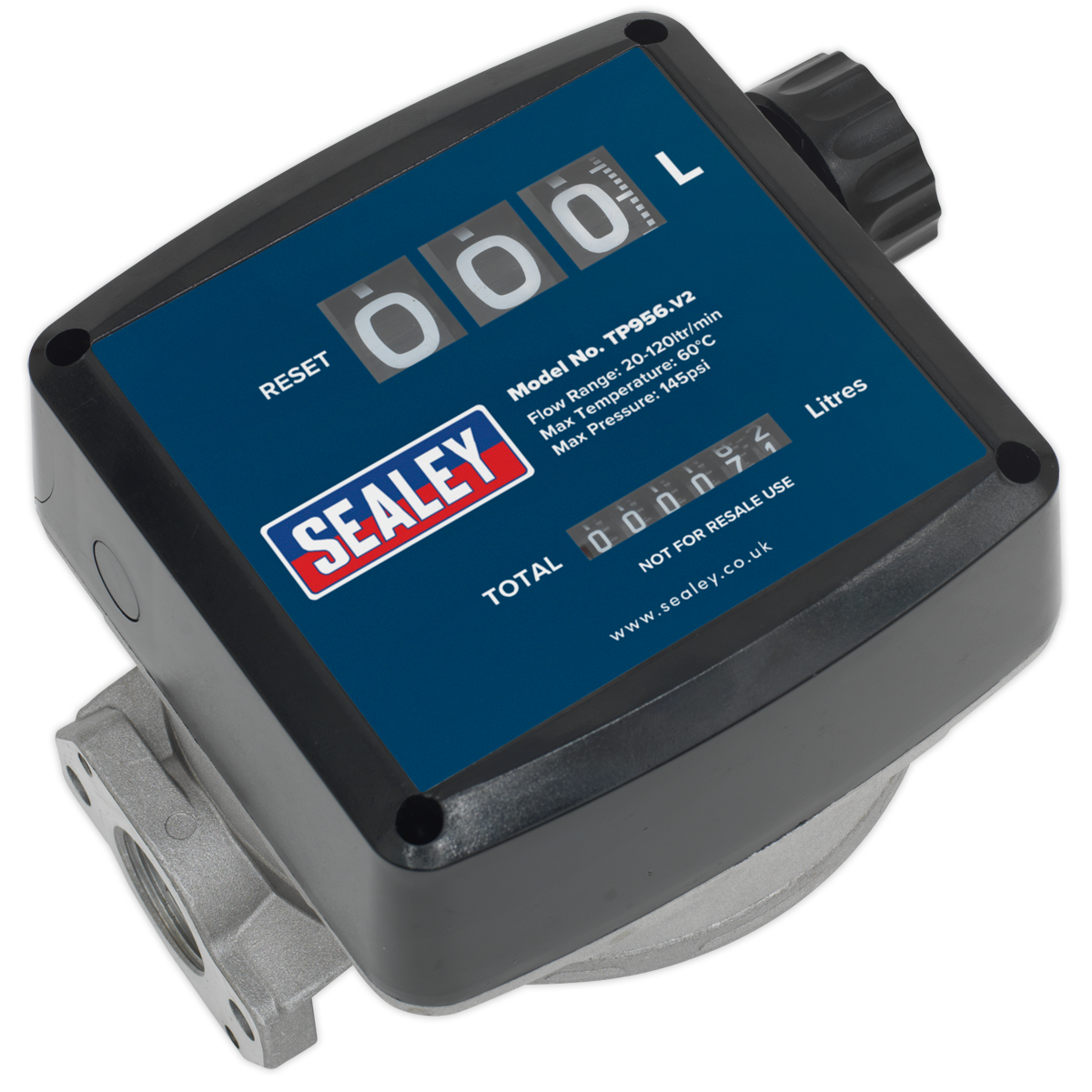 Sealey Diesel & Fluid Flow Meter Batch/Cumulative Totals 20-120L/min TP956