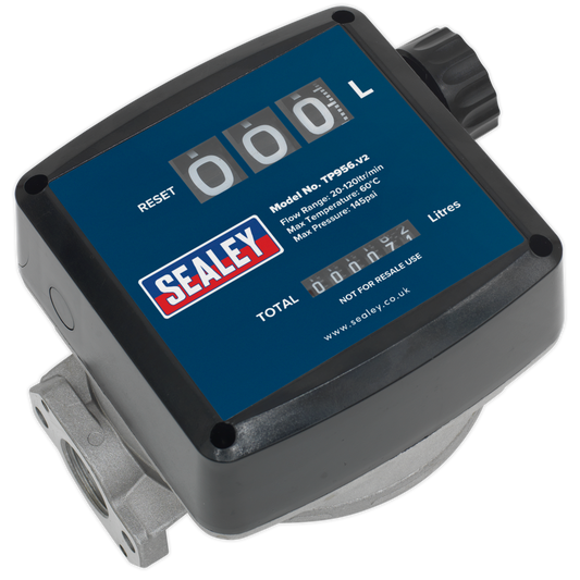Sealey Diesel & Fluid Flow Meter Batch/Cumulative Totals 20-120L/min TP956