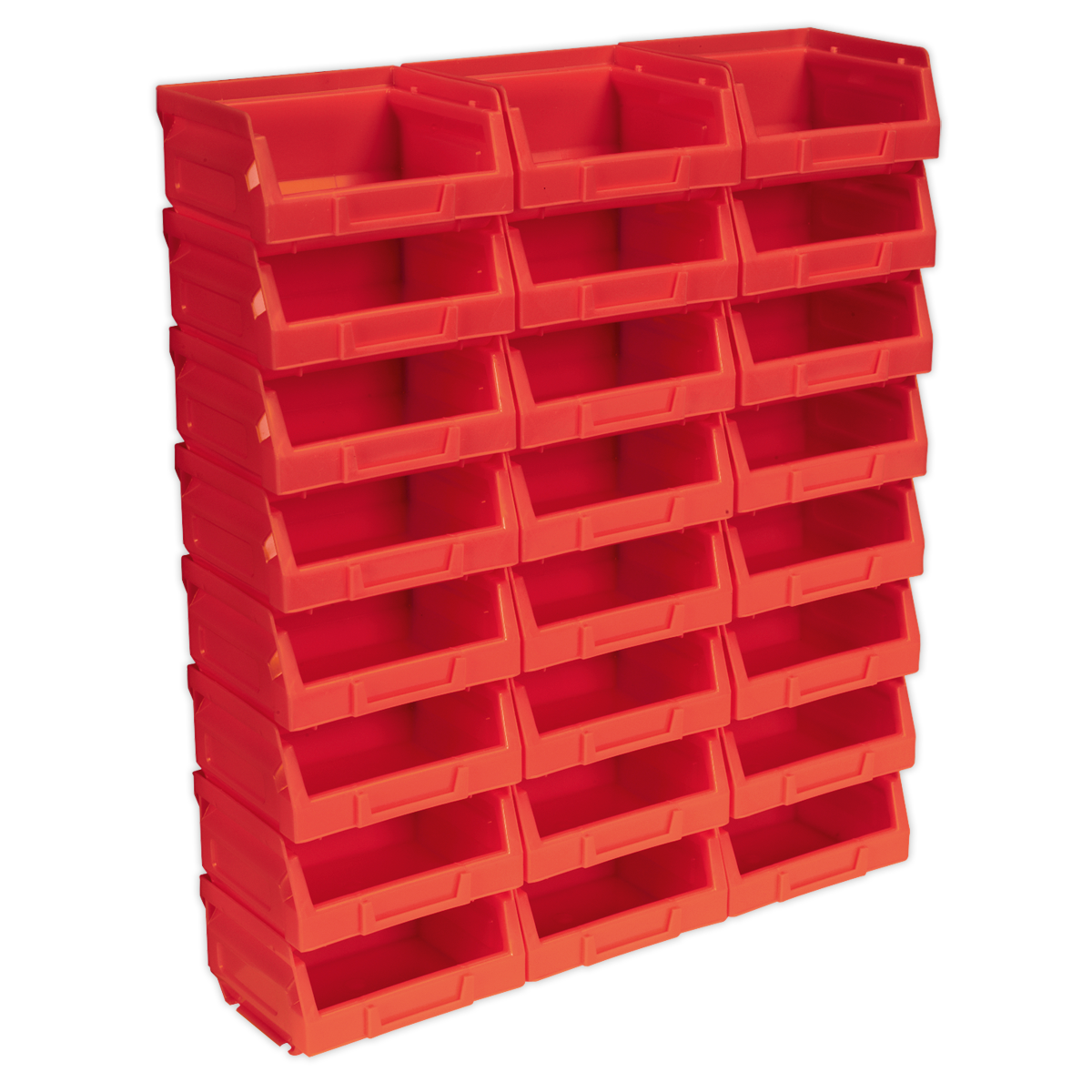 Sealey Plastic Storage Bin 103 x 85 x 53mm Red - Red Pack of 24 Pieces TPS124R