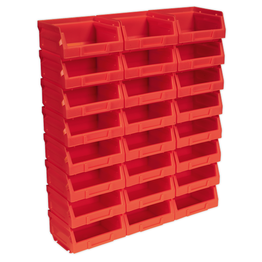 Sealey Plastic Storage Bin 103 x 85 x 53mm Red - Red Pack of 24 Pieces TPS124R
