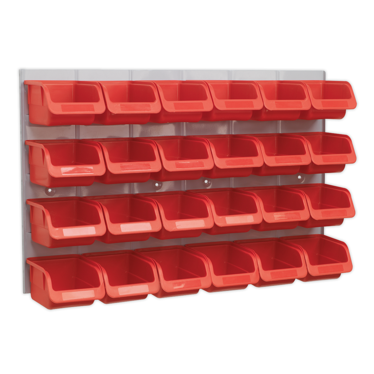 Sealey 24 Bin & Panel Combination With Heavy Duty Steel Back Panel - Red TPS130