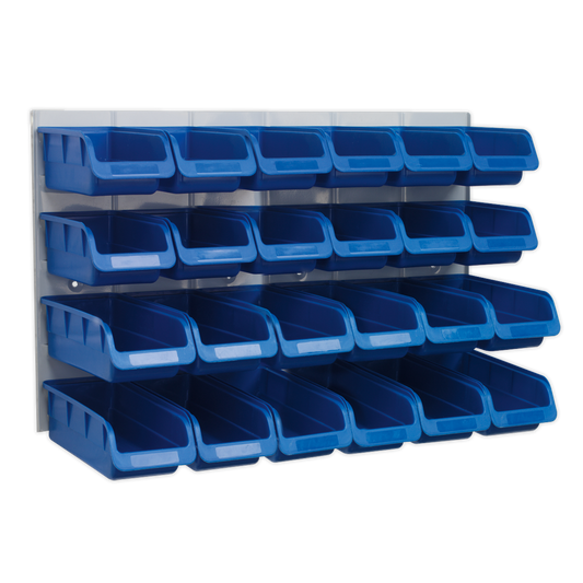 Sealey Bin & Panel Combination Shockproof Polymer 24 Bins - Blue TPS131