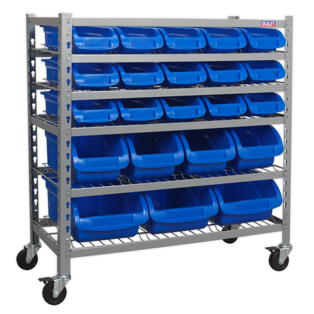 Sealey Mobile Bin Tool Storage System With Heavy Duty Castors - 22 Bins TPS22