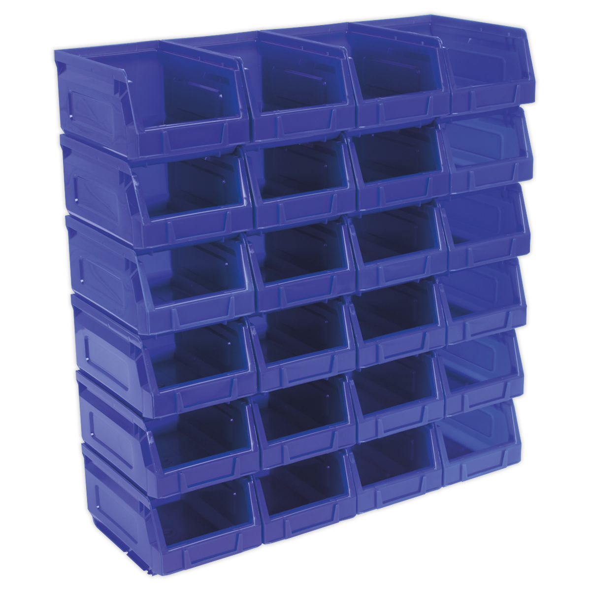 Sealey Plastic Storage Bin 105 x 165 x 83mm Shockproof - Blue Pack of 24 TPS224B