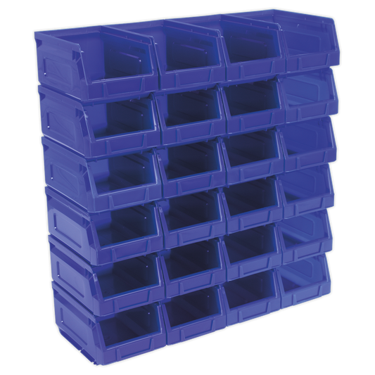 Sealey Plastic Storage Bin 105 x 165 x 83mm Shockproof - Blue Pack of 24 TPS224B
