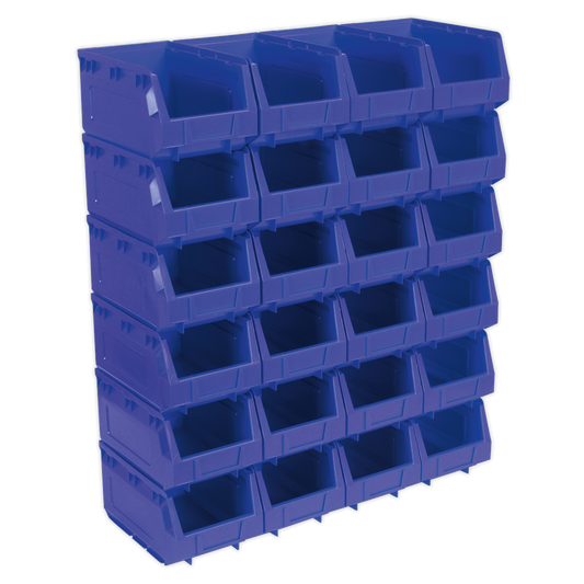 Sealey Plastic Storage Bin 148 x 240 x 128mm Shockproof Blue Pack of 24 TPS324B