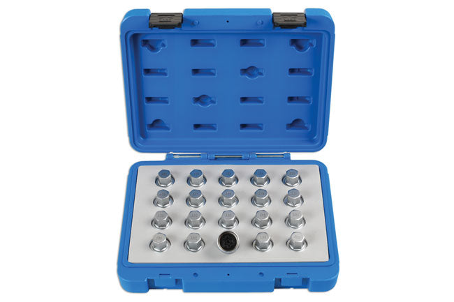 LASER 6863 Steel Locking Wheel Nut Key Set 20pc Vauxhall Opel Socket Tool