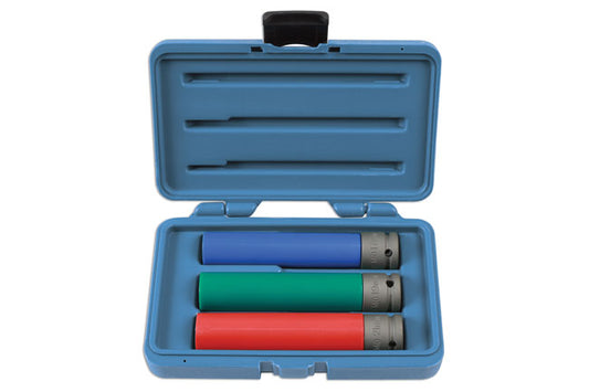 LASER TOOLS 6866 Alloy Wheel Nut Socket Set Chrome Molybdenum Extra Long