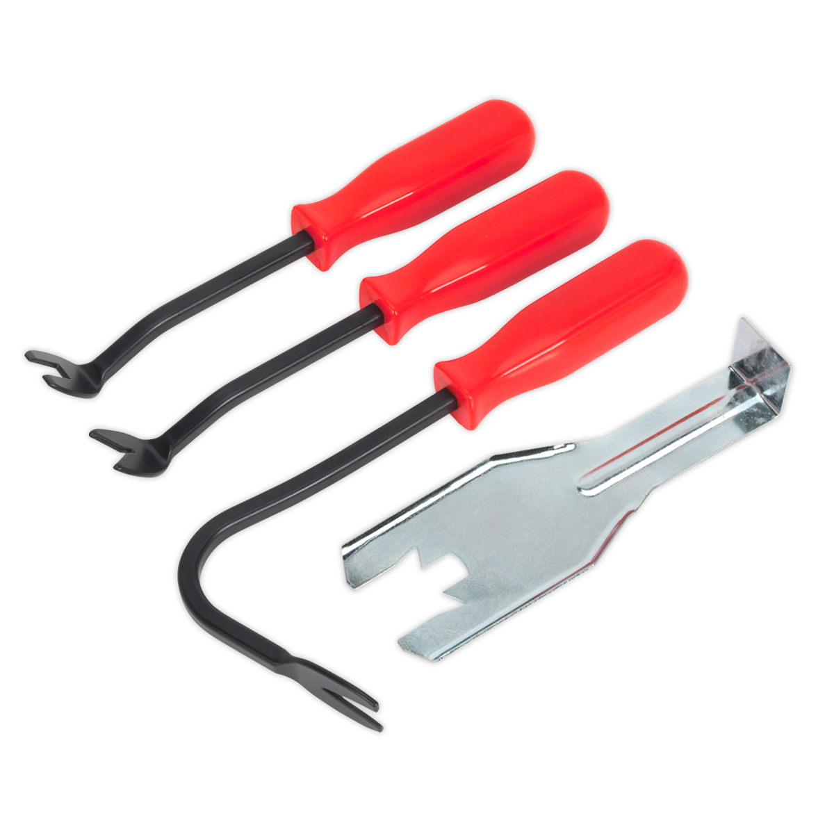 Sealey Trim Clip Removal Set Door Trim Tools With U & V-Profile Tips 4 Pcs TR010