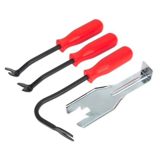 Sealey Trim Clip Removal Set Door Trim Tools With U & V-Profile Tips 4 Pcs TR010