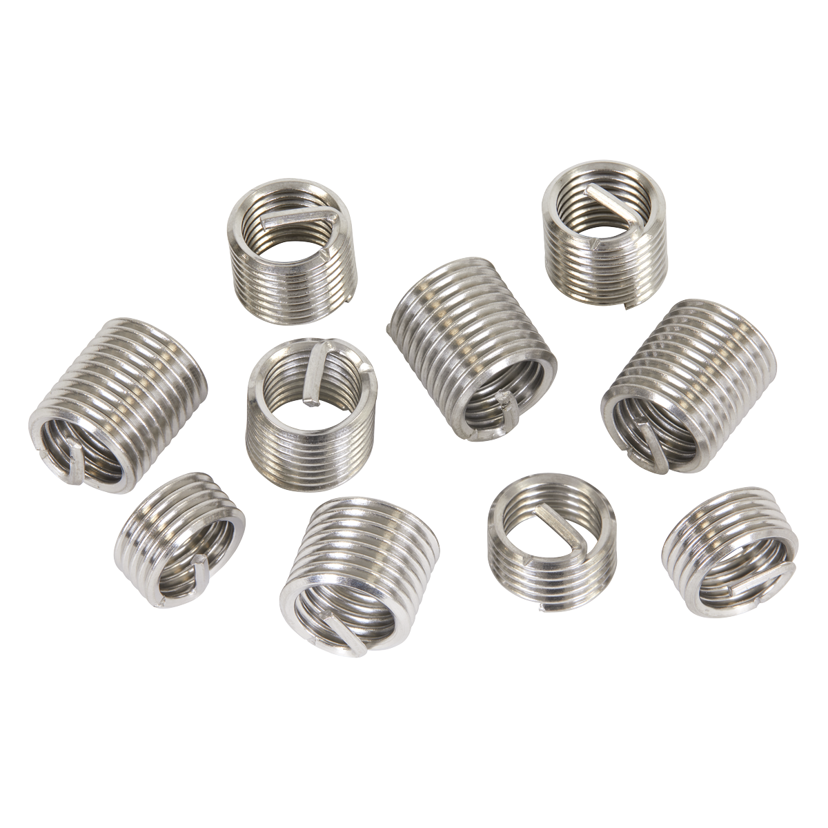 Sealey Thread Inserts M10 x 1.5mm Silver Replacement For TRM10 Repair Kit TRM10R