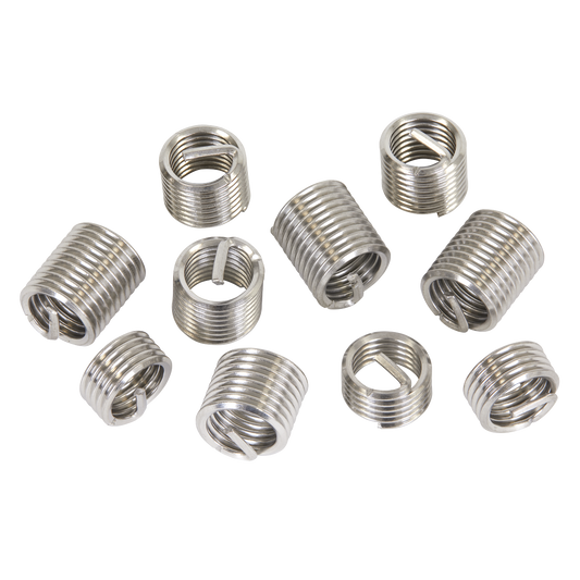Sealey Thread Inserts M10 x 1.5mm Silver Replacement For TRM10 Repair Kit TRM10R