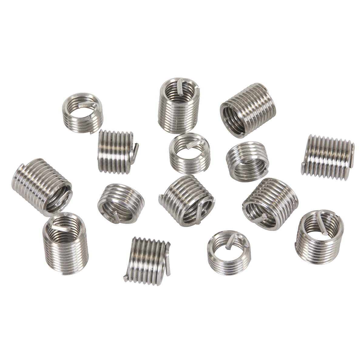 Sealey Thread Inserts M8 x 1.25mm Replacement For TRM8 Repair Kit - Silver TRM8R