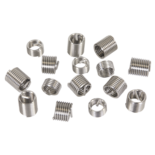 Sealey Thread Inserts M8 x 1.25mm Replacement For TRM8 Repair Kit - Silver TRM8R