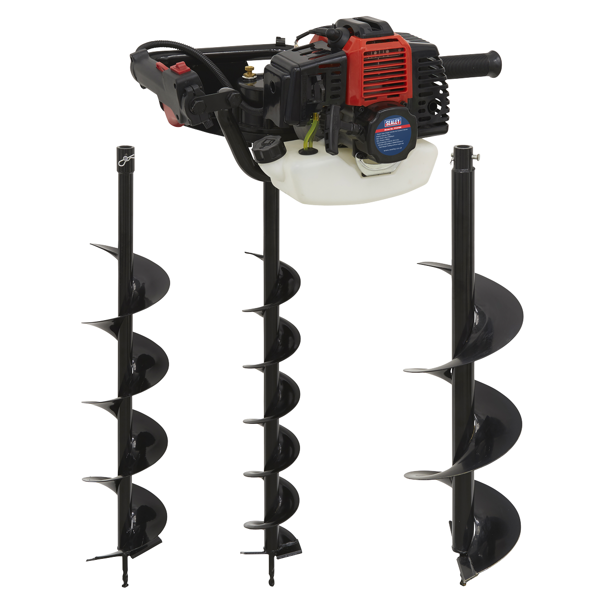 Sealey Petrol Earth Auger 2-Stroke 1.2 Litres Fuel Tank 52CC 2HP Motor PHA100