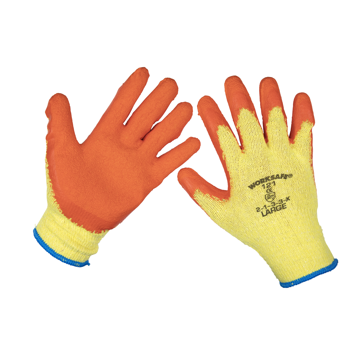 Sealey Super Grip Knitted Gloves Latex Palm Large Size L - 6 Pairs TSP121L/6