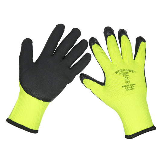 Sealey Thermal Super Grip Workshop Safety Work Gloves Size L - 6 Pairs TSP126/6