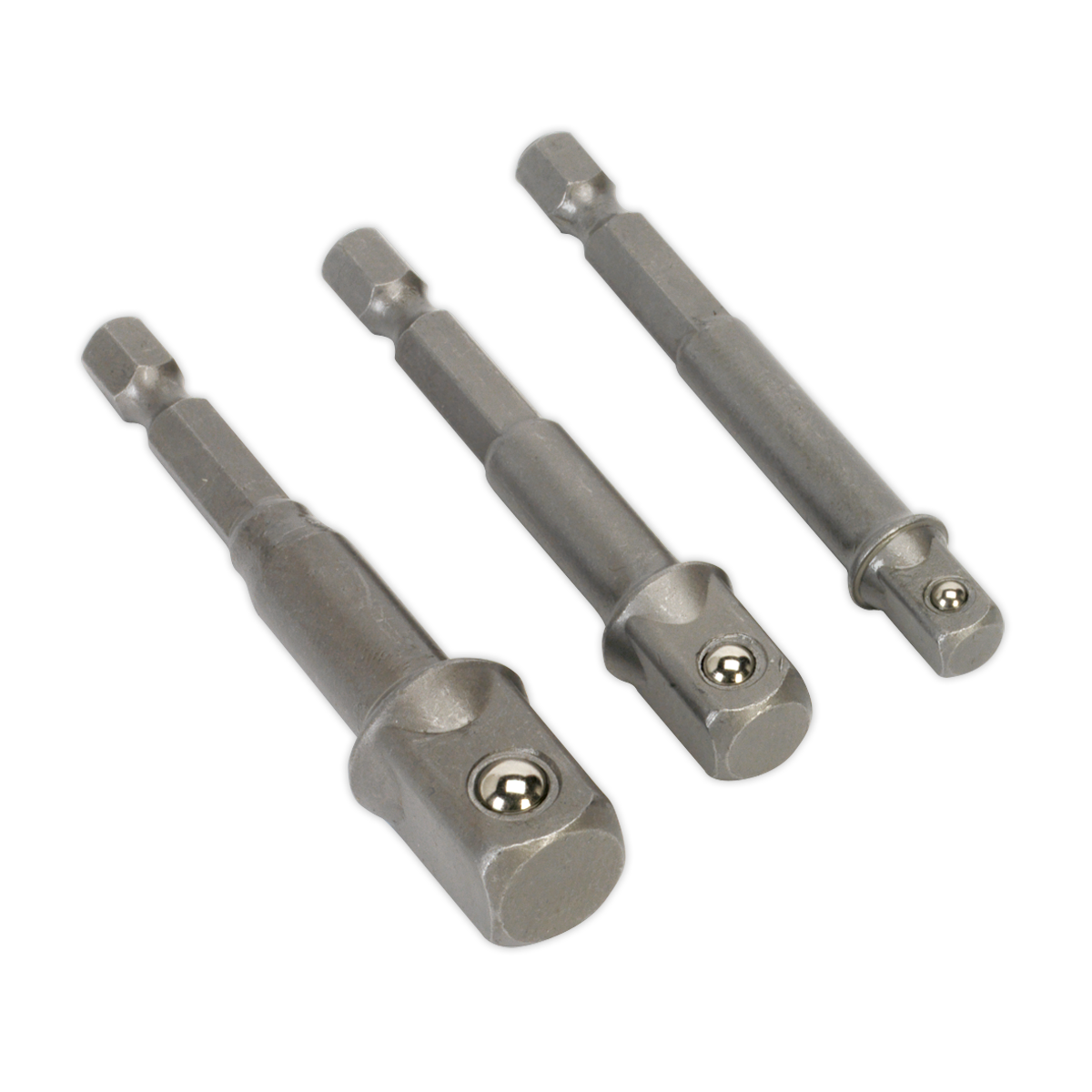 Sealey 3 Piece Socket Adaptor Power Tool Set With 1/4" Hexagon Shanks AK4929