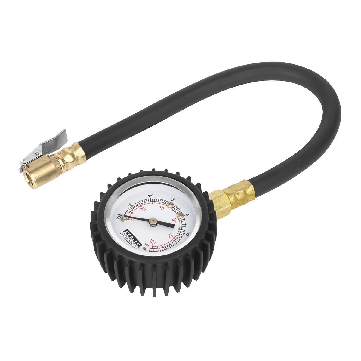 Sealey Tyre Pressure Gauge With Clip-On Connector 0-7bar/0-100psi TST/PG6