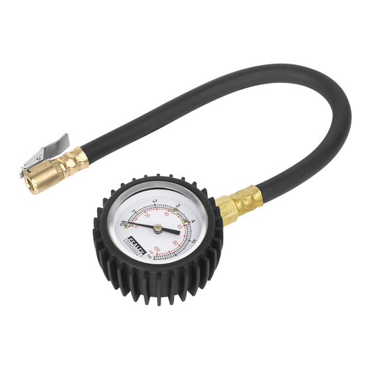 Sealey Tyre Pressure Gauge With Clip-On Connector 0-7bar/0-100psi TST/PG6
