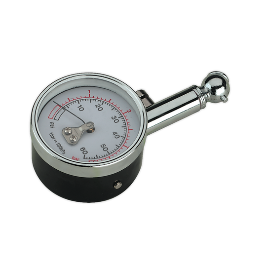Sealey Tyre Pressure Gauge With Ø50mm Dial Up To 60 PSI TUV/GS Approved TST/PG99