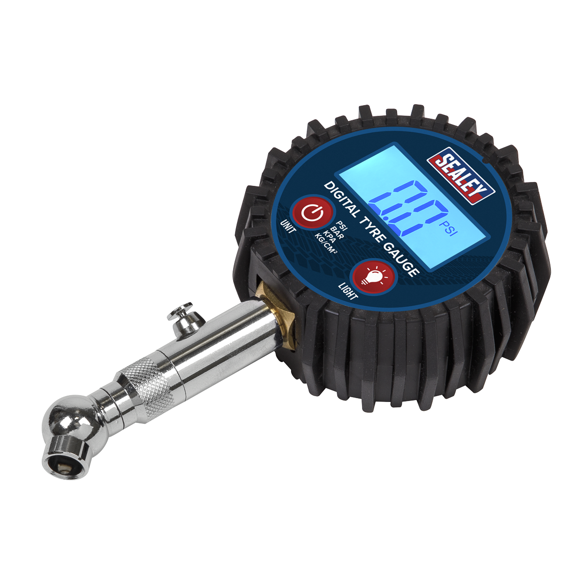 Sealey Digital Tyre Pressure Gauge With Swivel Head & Quick Release TST001