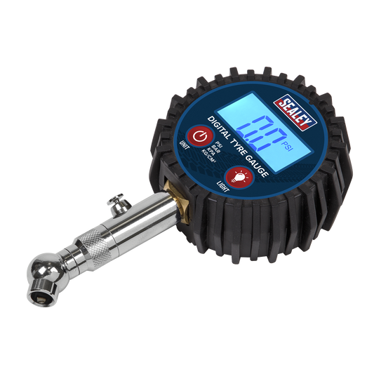 Sealey Digital Tyre Pressure Gauge With Swivel Head & Quick Release TST001