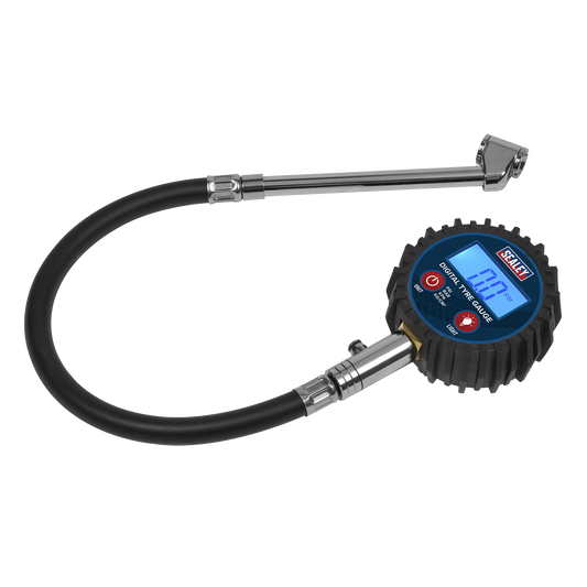 Sealey Digital Tyre Pressure Gauge With Twin Push-On Connector 0-150 PSI TST003
