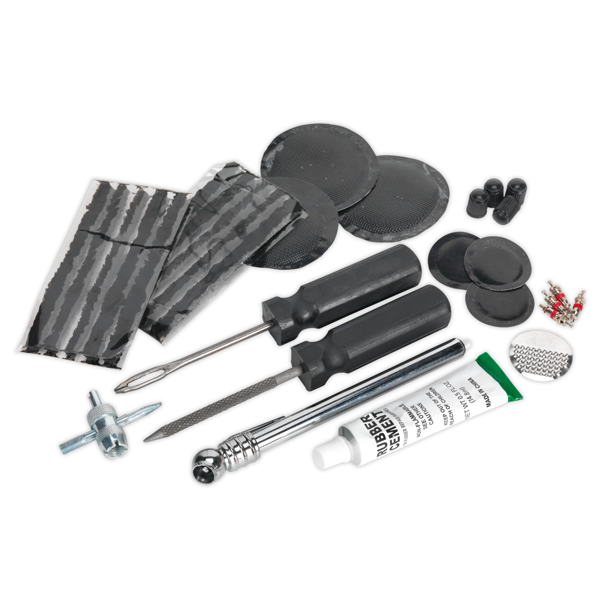 Sealey Temporary Puncture Repair & Service Kit With Tyre Pressure Gauge TST09