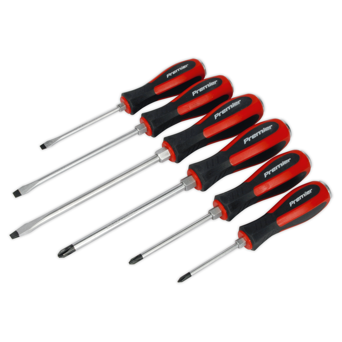 Sealey Screwdriver Set Hammer-Thru Chrome Vanadium Steel Shafts 6 Pieces AK4932