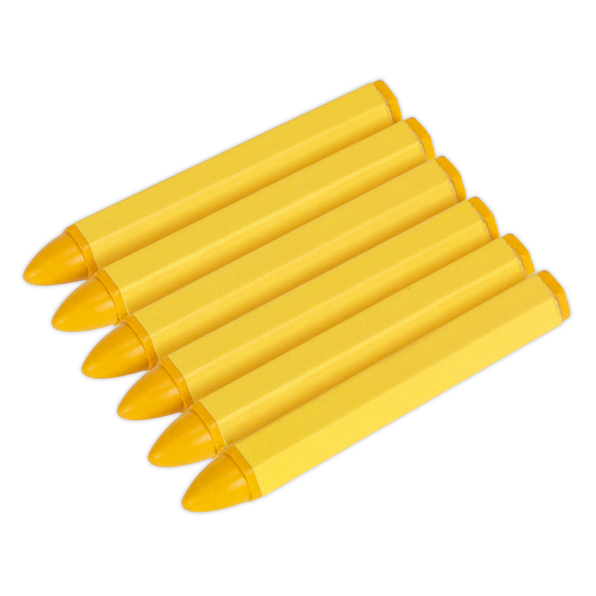 Sealey Tyre Marking Crayon 100mm Works on Any Surface - Yellow Pack Of 6 TST14