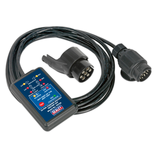 Sealey 13-Pin Towing Socket Tester 12V With 4.9m Cable - DVSA Approved TST22