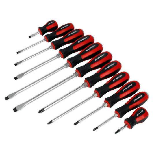 Sealey Screwdriver Set Hammer-Thru Chrome Vanadium Steel Shafts 11 Pieces AK4933