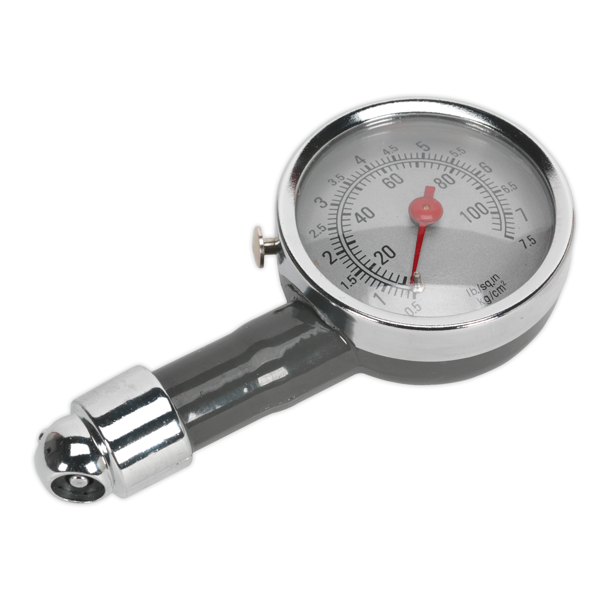 Sealey Dial Type Pressure Gauge With Offset Valve Connector 0-100 PSI TSTPG43