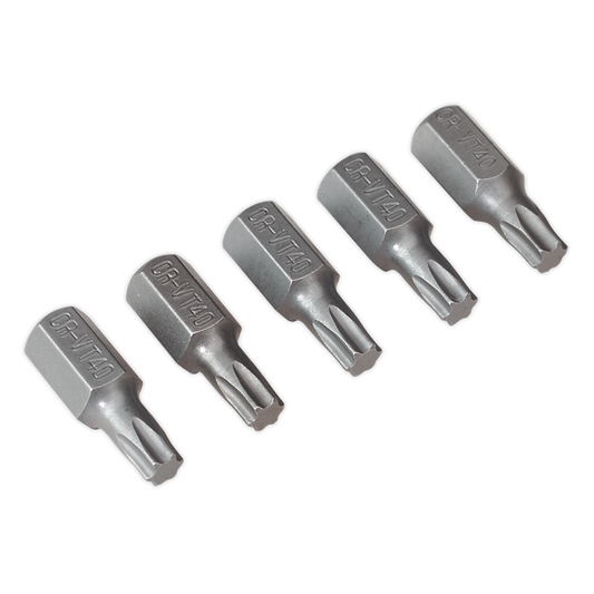 Sealey TRX-Star T40 Bit Short Chrome Vanadium Steel 30mm Pack Of 5 TX40S5