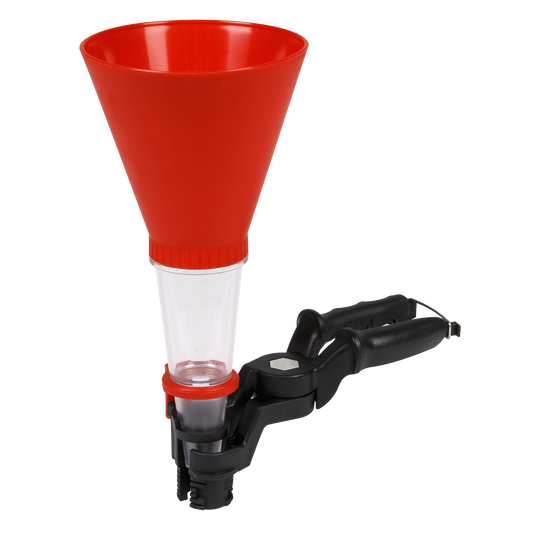 Sealey Universal Oil Funnel With Clamp & Transparent Lower Chamber 2pc UOF2