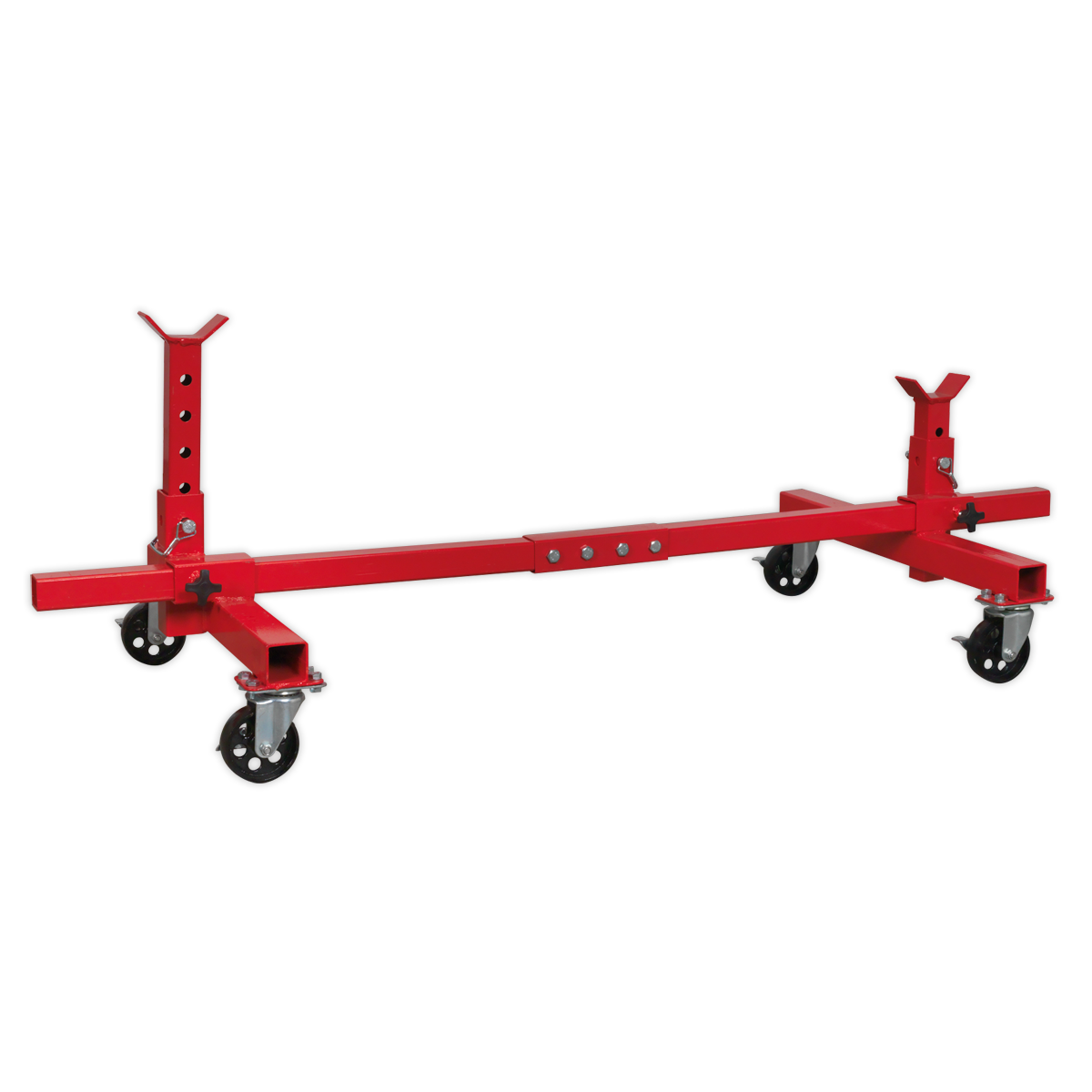 Sealey 900kg Adjustable 2-Post Vehicle Moving Dolly Steel Frame Red VMD001