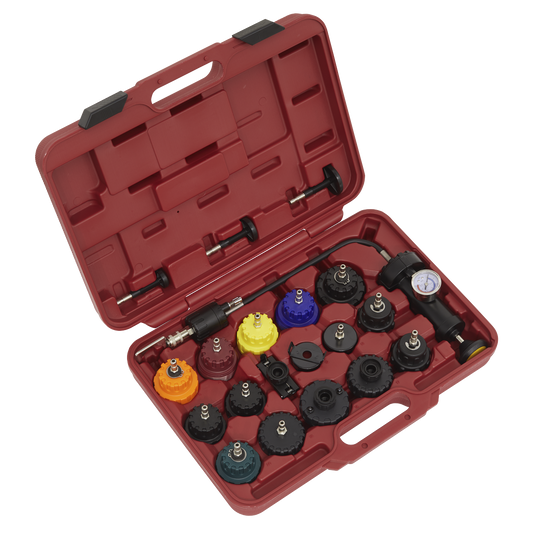 Sealey 20 Pieces Cooling System Pressure Tester Kit With Storage Case VS001