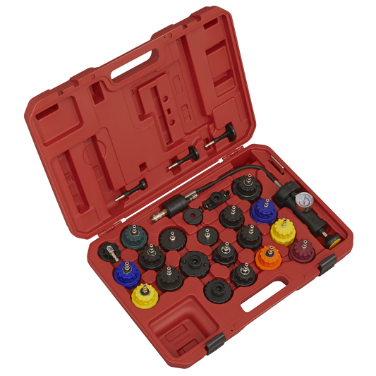 Sealey Cooling System Pressure Test Kit 25 Pieces With Storage Case VS0011