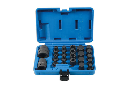 LASER 6891 Impact Bit Socket Set 24pc Dual 3/4" 1" Drive Chrome Molybdenum Steel