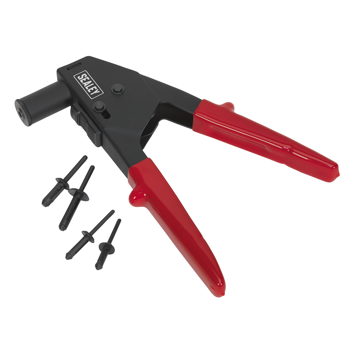 Sealey Plastic Riveting Kit With Universal Nose Piece 220mm - Red/Black AK499