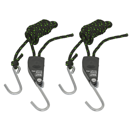 Sealey Parts Hanger Tie Down Ratchet 2m With S-Shaped Hooks 2-Pack VS0114